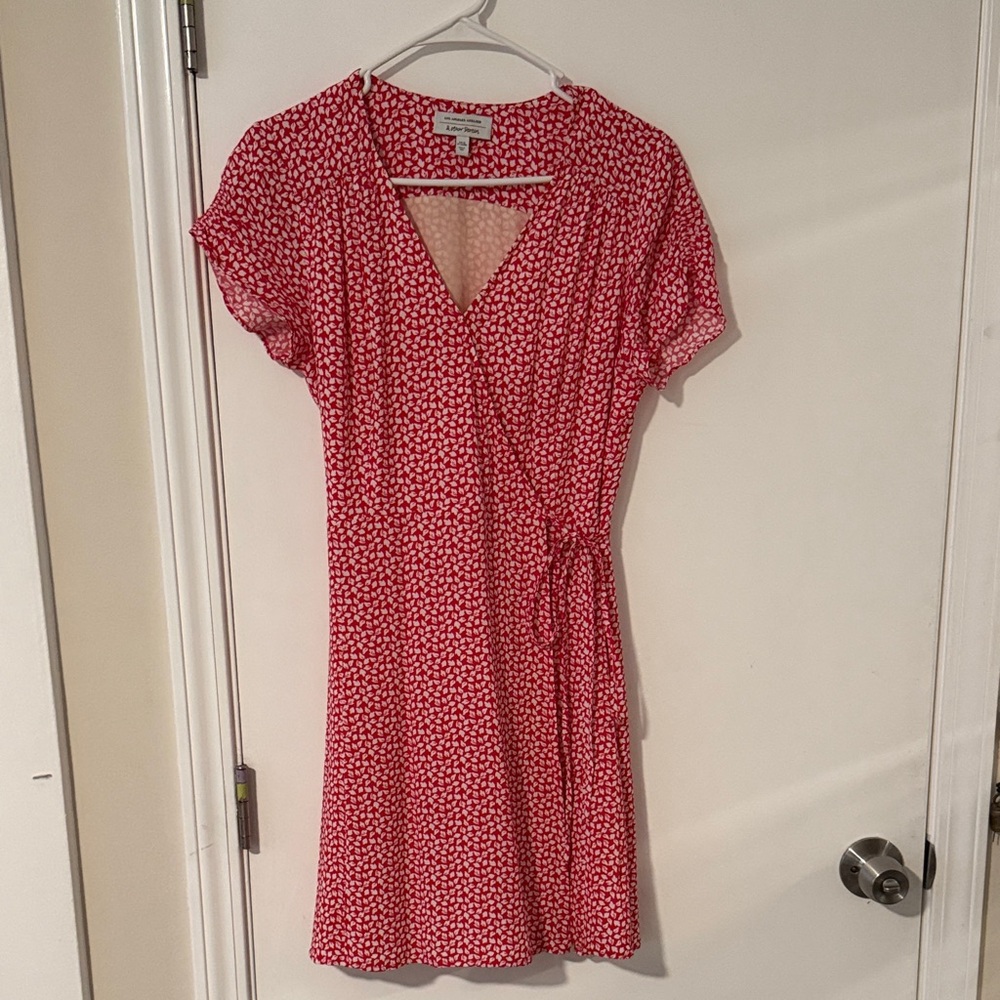 & Other Stories Red Floral Mini Dress